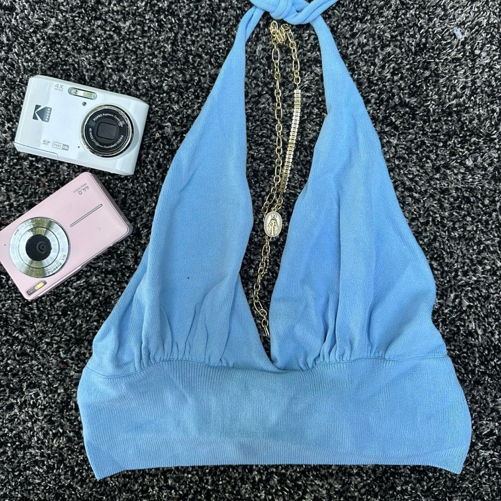 Princess Polly Blue Crop Top